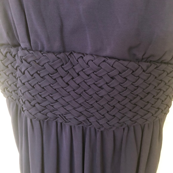 Maeve by Anthropologie Navy Yuma Maxi Sleeveless Dress braided waistband size 8 - Picture 3 of 11